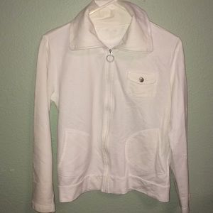 White zip up lightweight jacket size S